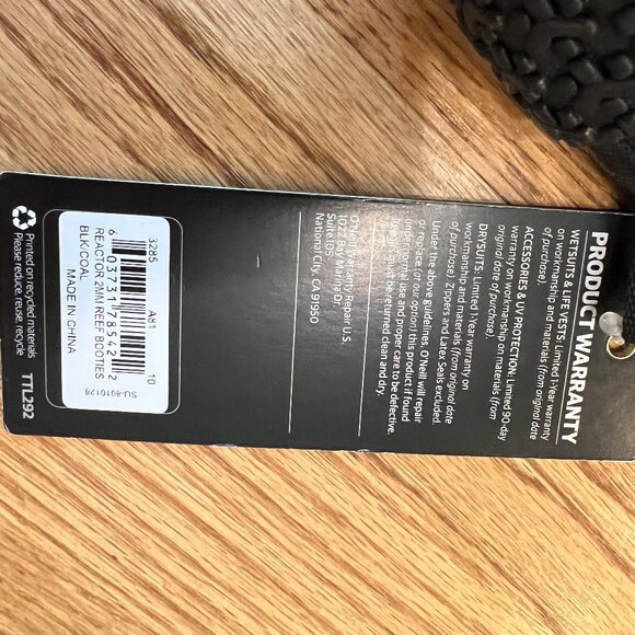 NWT O'Neill REACTOR-2 REEF 2MM BOOT Mens Size 10 Black - Picture 4 of 5